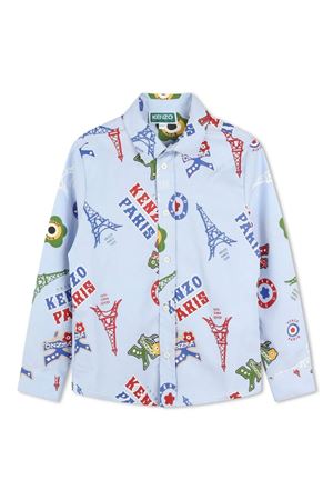 camicia in cotone azzurro KENZO KIDS | K6080680T